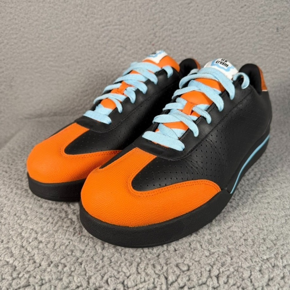 BBC Ice Cream x Reebok Board Flip Shoes Mens 12 Black Orange Toe Pharrell Peach